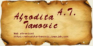 Afrodita Tanović vizit kartica